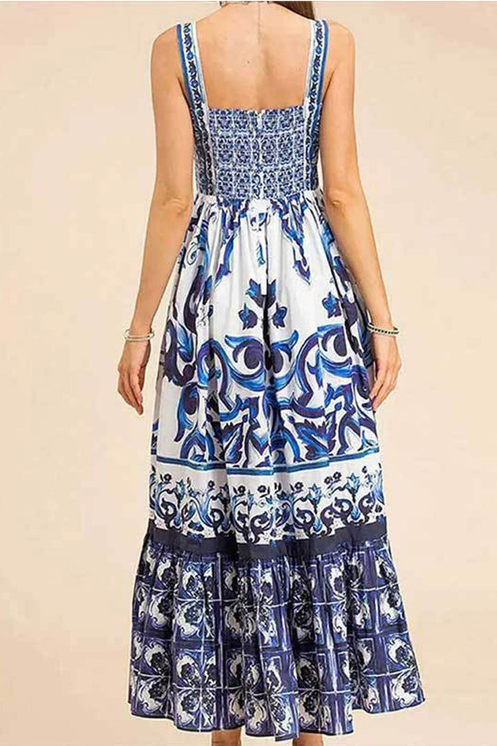 Bohemia V Neck Printed Cami Dress Purple · XL