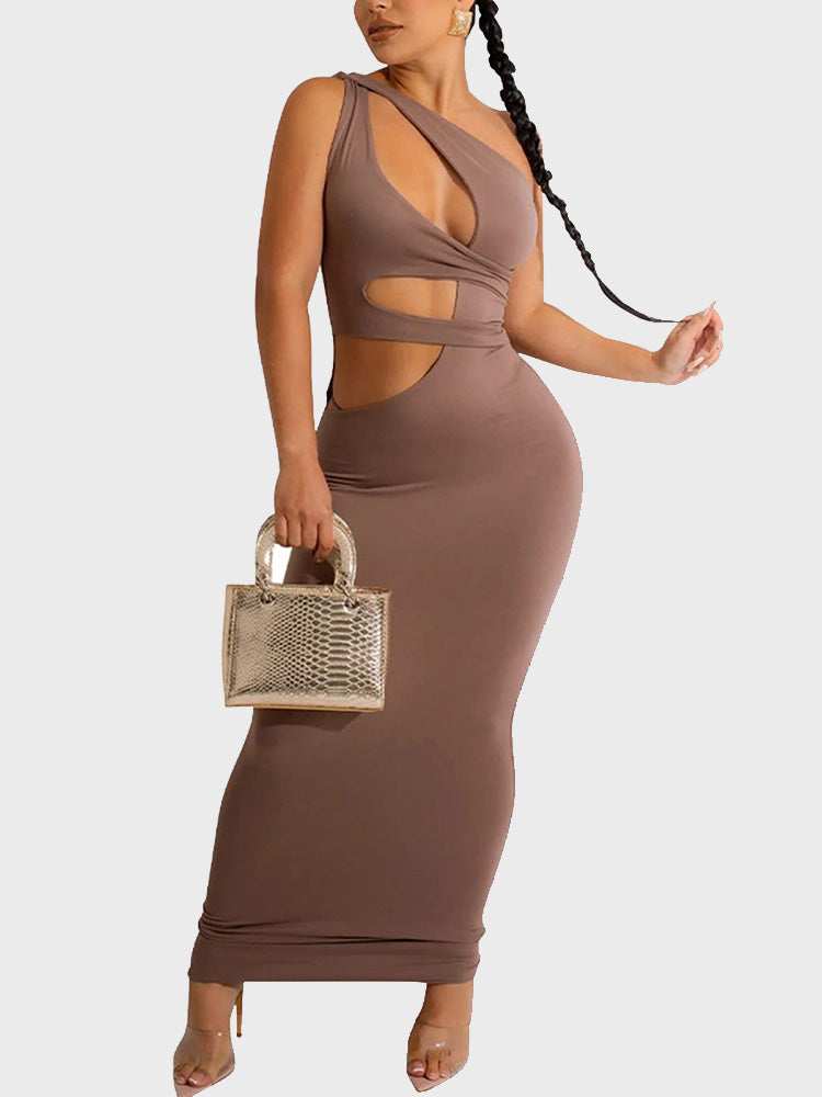 Cutout Bodycon Midi Dress White / M