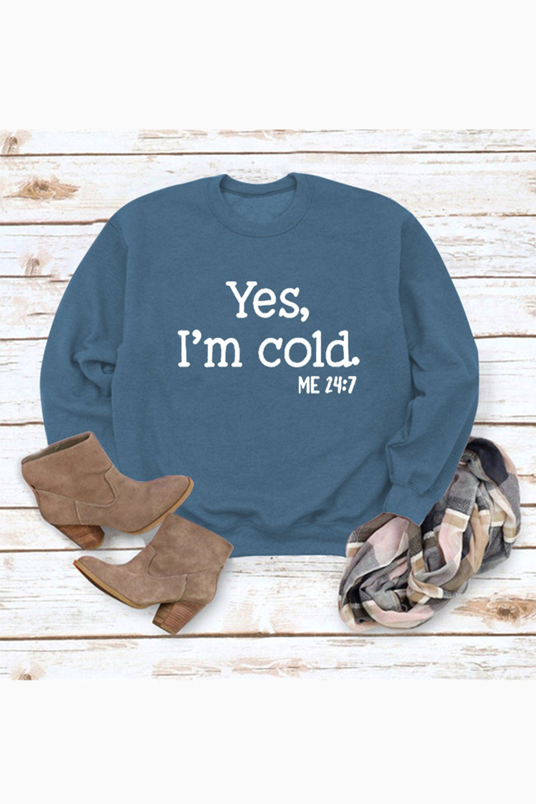 I'm Cold Letter Printed Sweatshirt Off White · L
