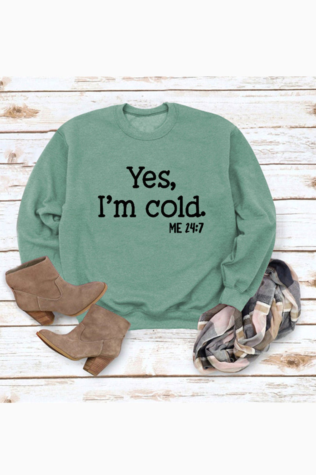 I'm Cold Letter Printed Sweatshirt Black · M