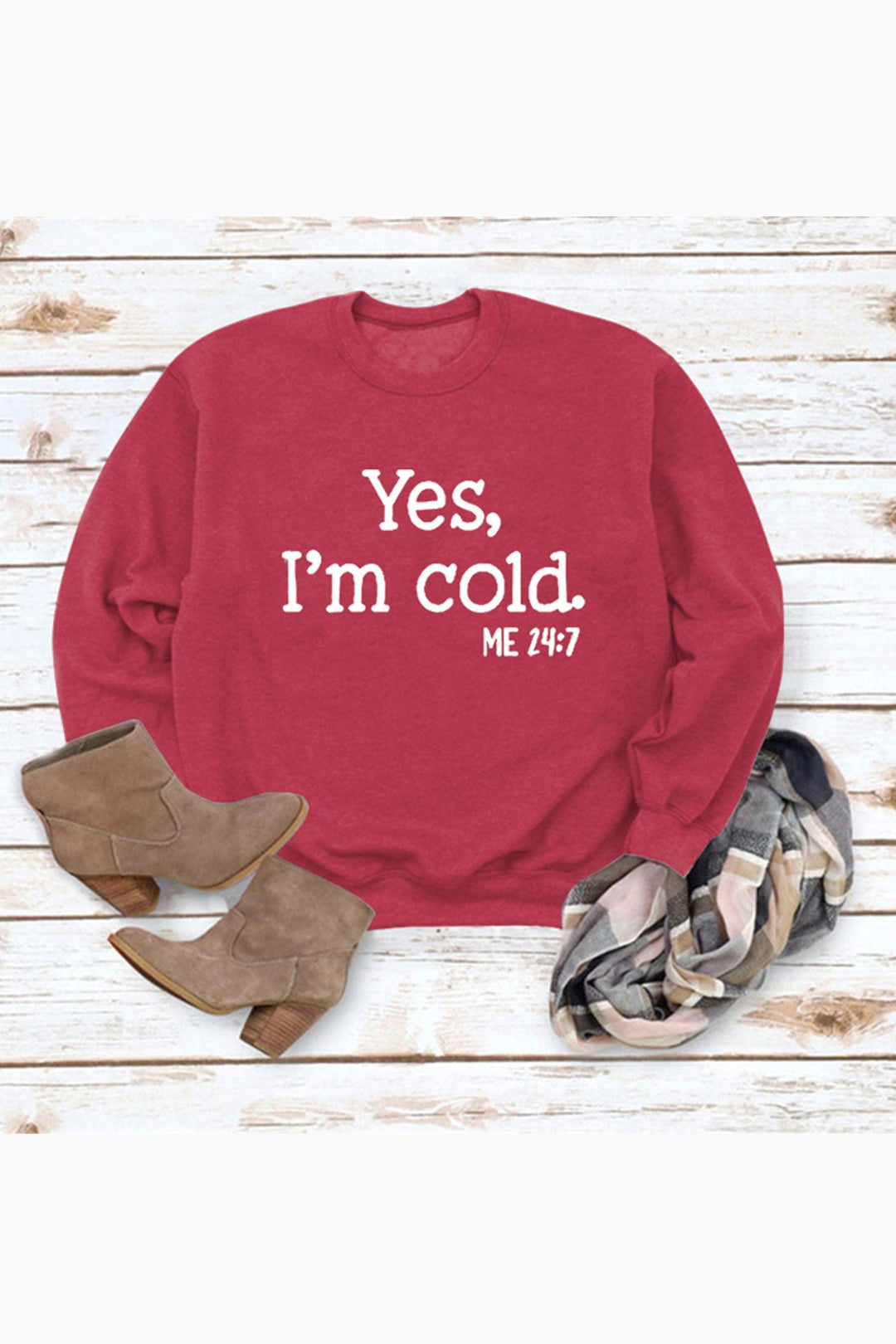I'm Cold Letter Printed Sweatshirt Black · L