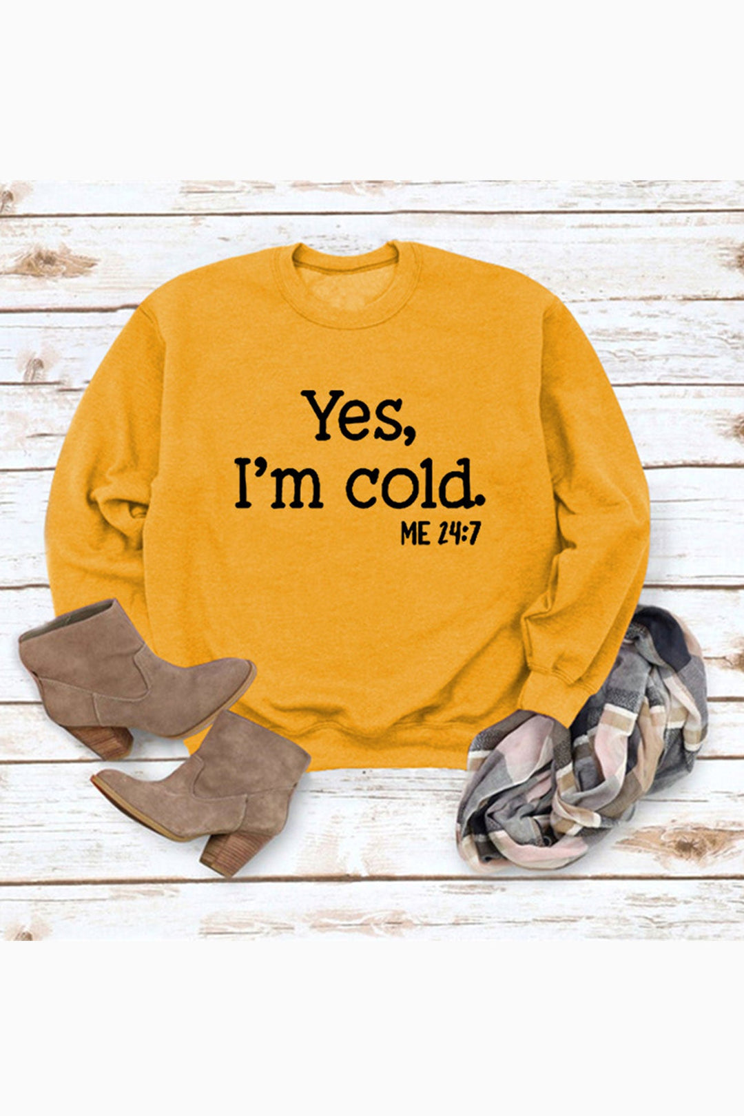 I'm Cold Letter Printed Sweatshirt Black · XL