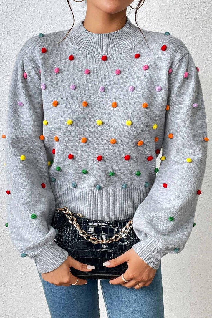 Colorful Yarn Ball Pullover Sweater White · XL