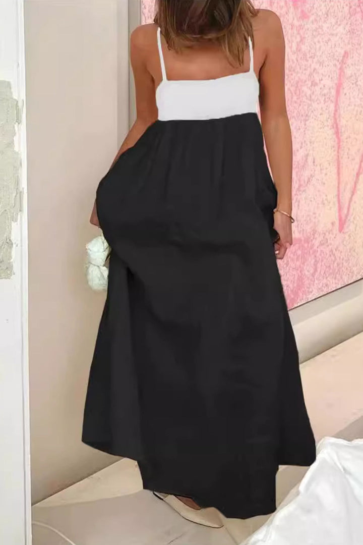 Cotton Contrast Patchwork Cami Dress
