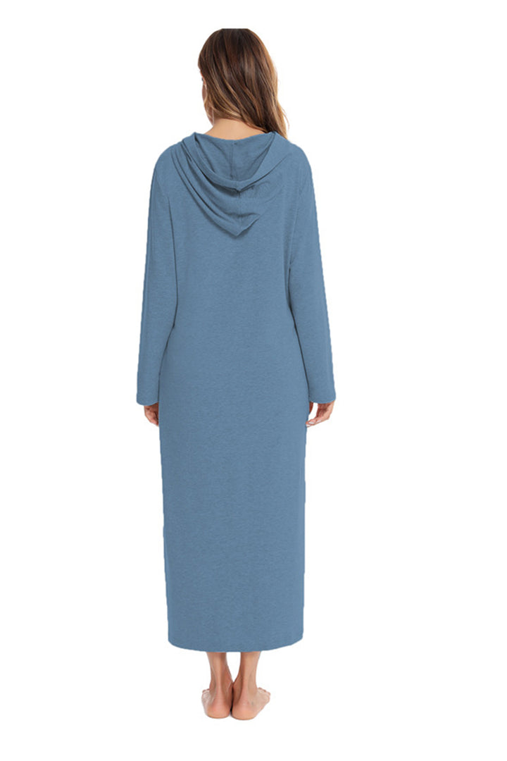 Cotton Long Sleeve Zip-up Hooded Cardigan Olive Green · 2XL