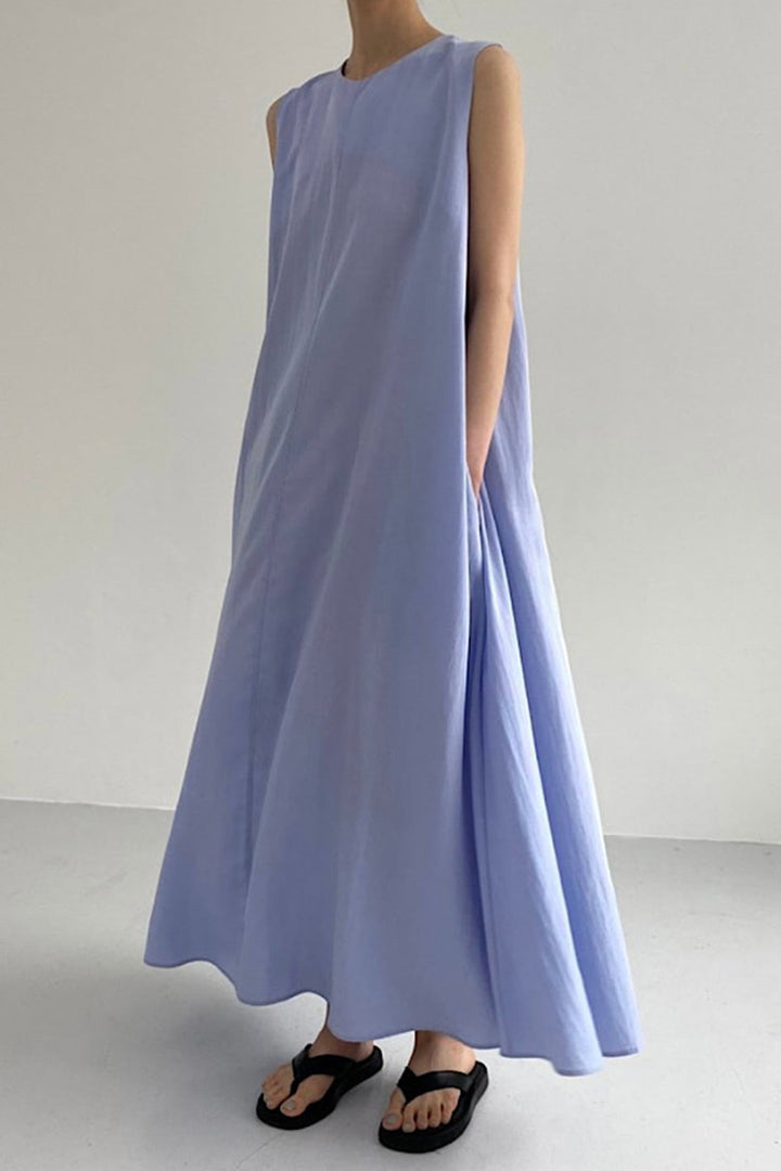 Cotton Loose Pocketed Tank Dress