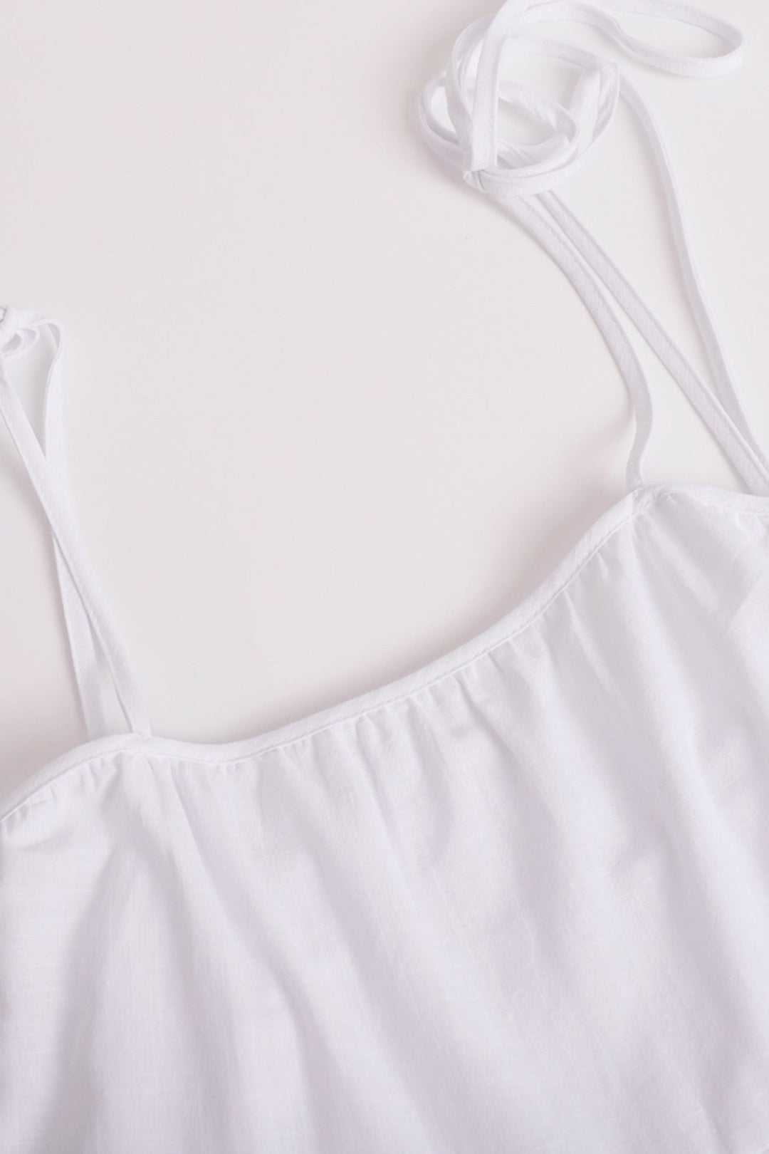 Cotton Tie-straps Tiered Cami Babydoll Dress Blue · M