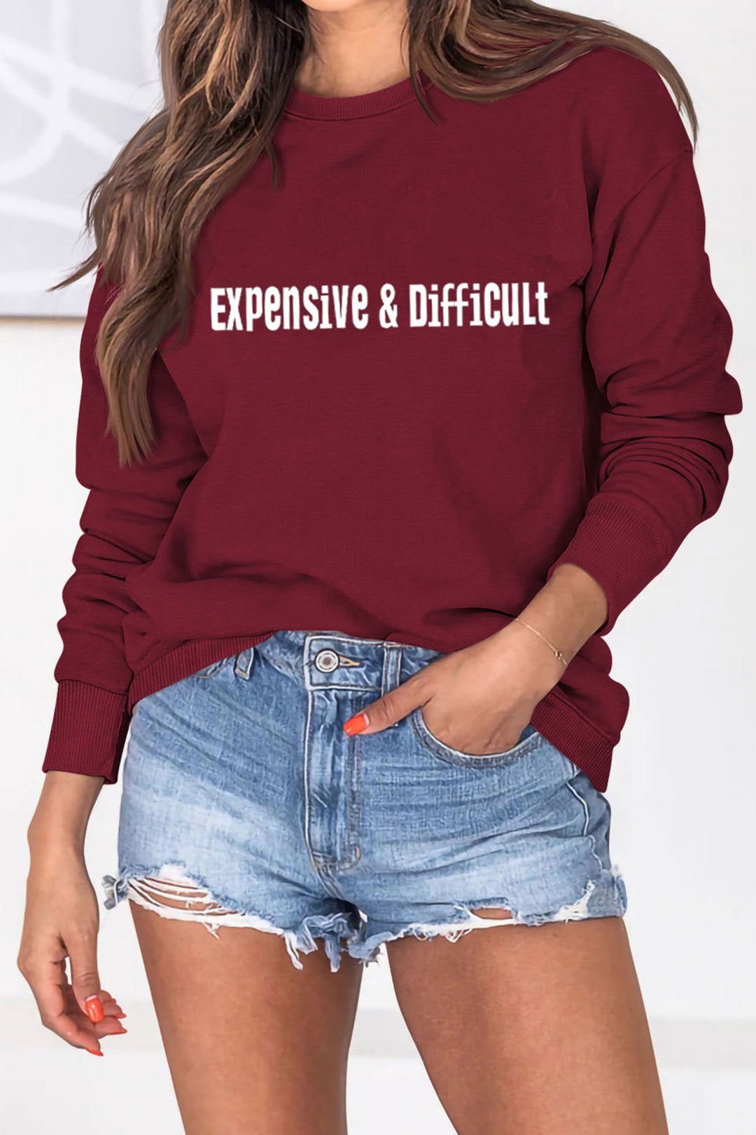 Expensive & Difficult Printed Sweatshirt Black · L