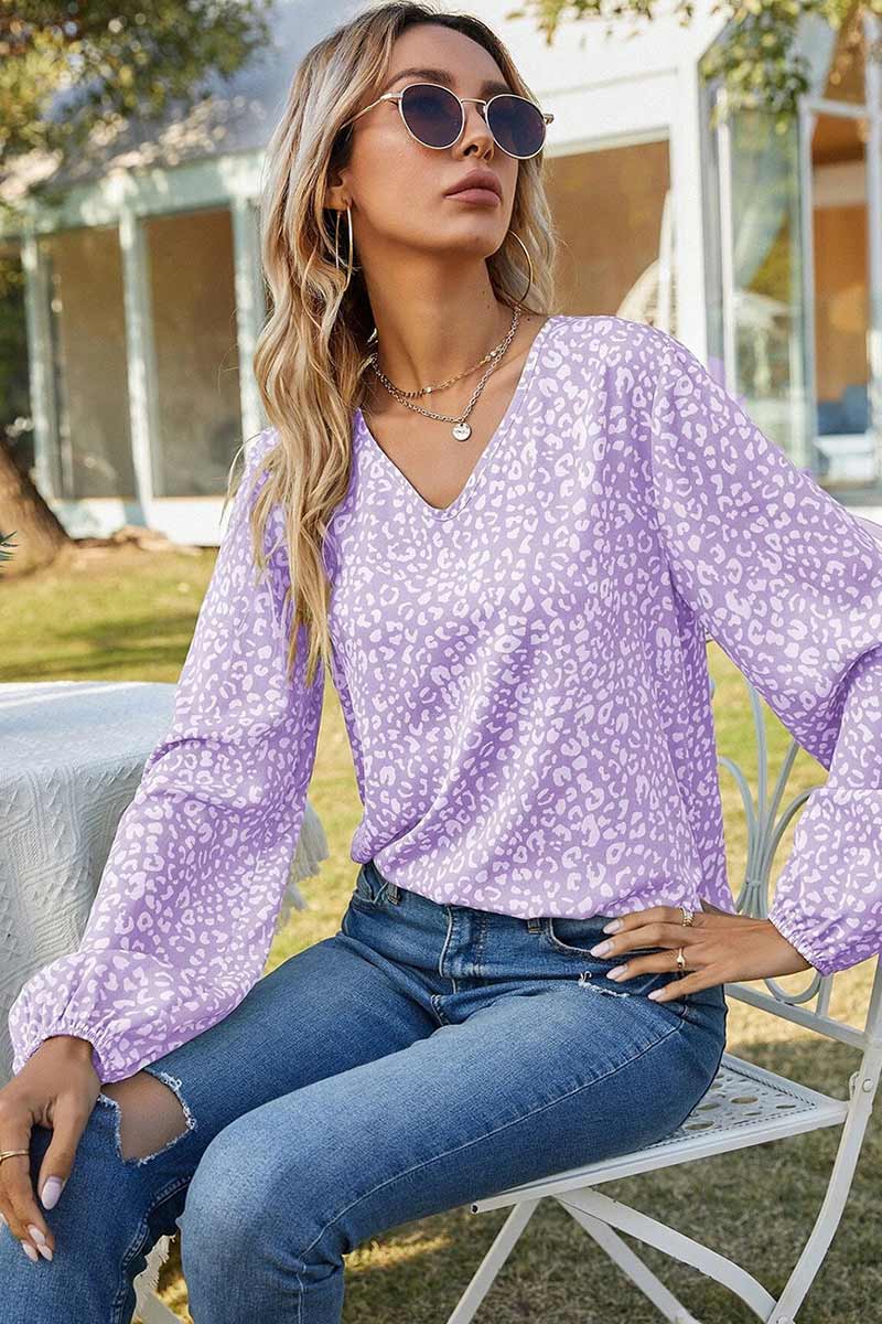 Floral Print Gathered Cuffs Shirt White · M