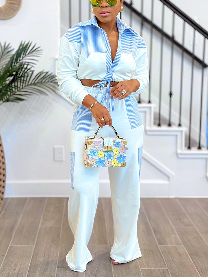 Color Block Striped Set Black / XL