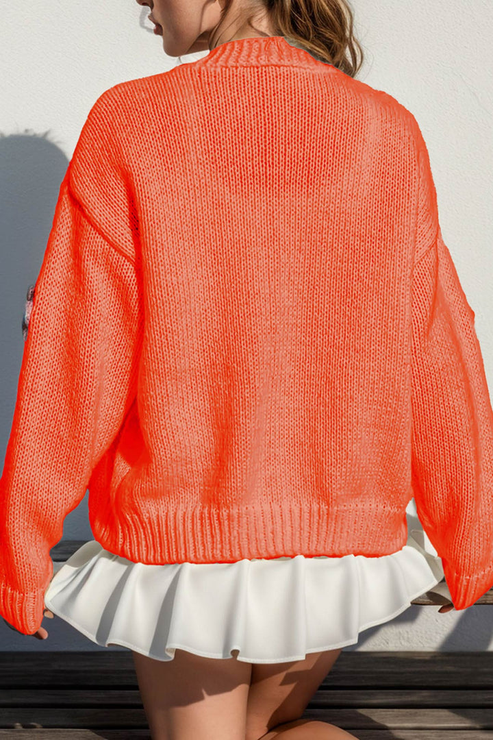 Floral Crochet Button-deon Cardigan Pink · S