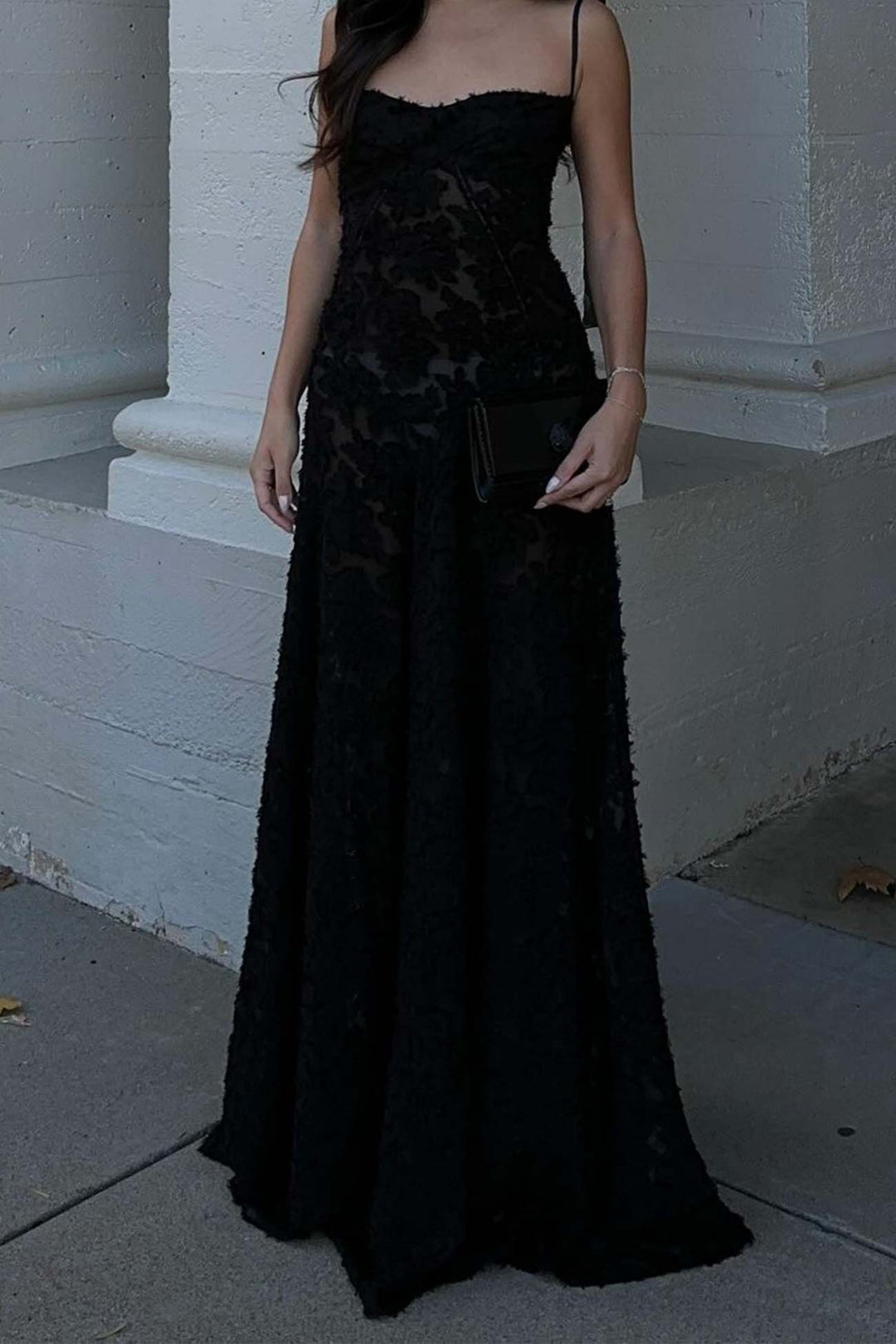 Floral Jacquard Tassel Lace Up Maxi Dress Green · L