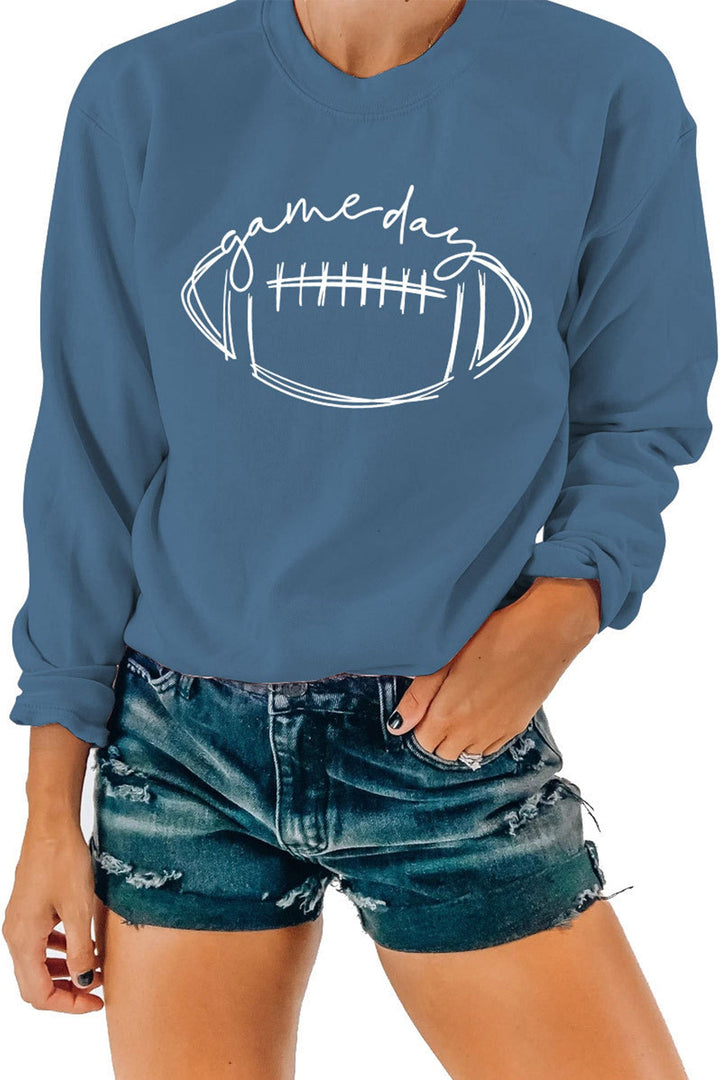 Game Day Football Printed Sweatshirt Beige · M