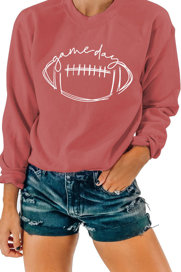 Game Day Football Printed Sweatshirt Black · M