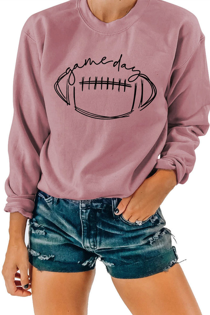 Game Day Football Printed Sweatshirt Black · L