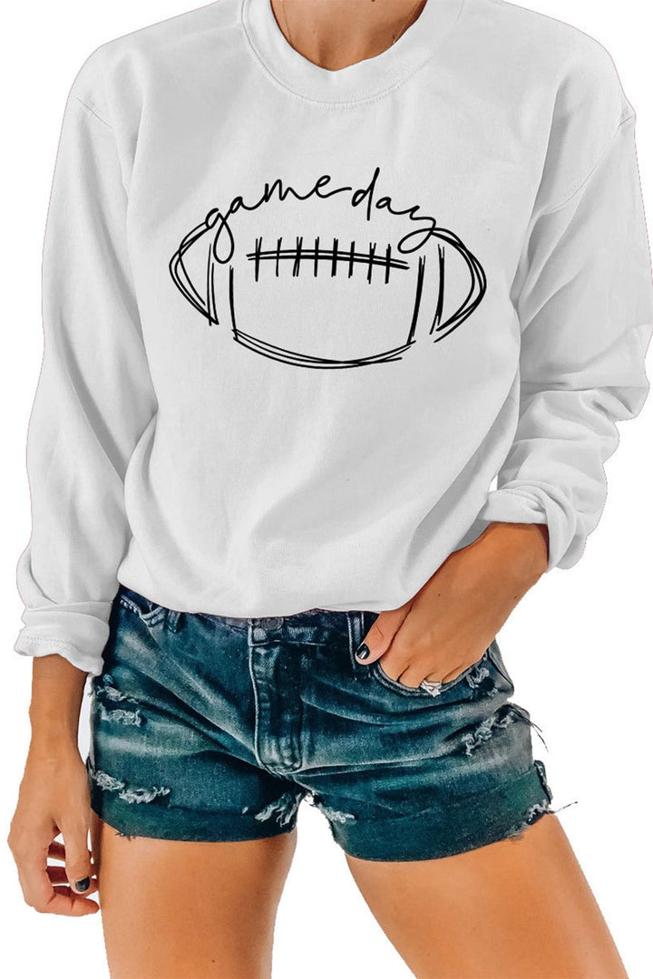 Game Day Football Printed Sweatshirt Black · XL