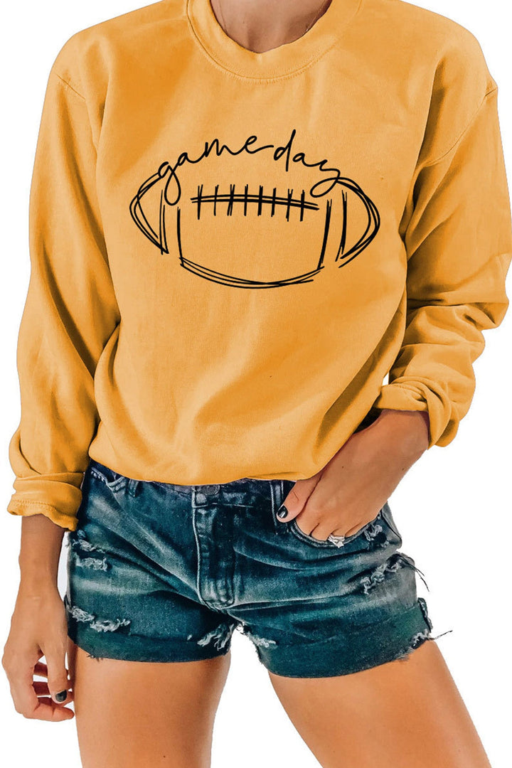 Game Day Football Printed Sweatshirt Beige · XL