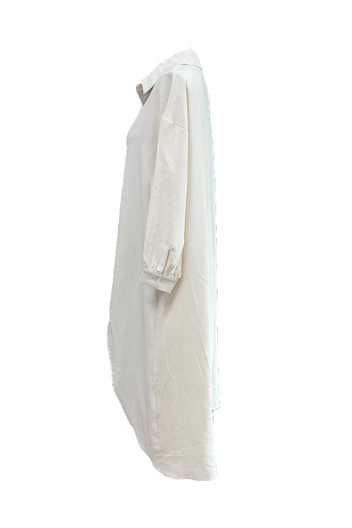 High Low Single-breasted Blouse Beige · L