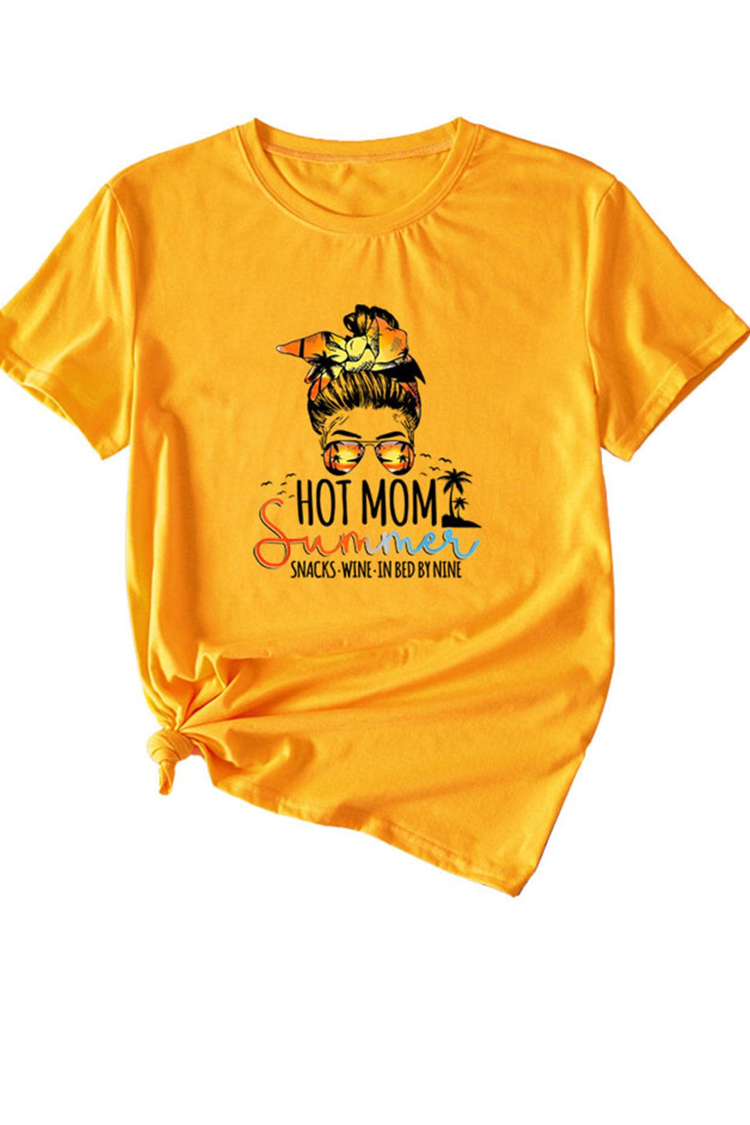 Hot Mom Summer Graphic Print T-shirt Orange · XL