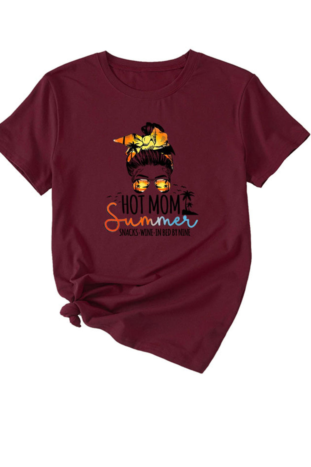 Hot Mom Summer Graphic Print T-shirt Orange · 2XL