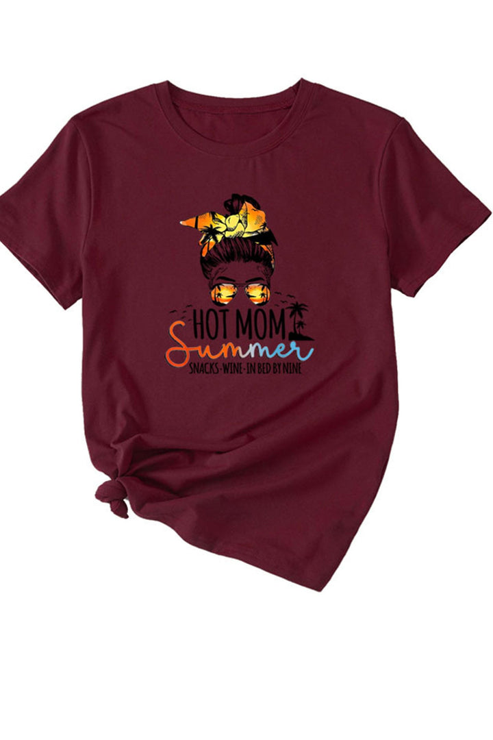 Hot Mom Summer Graphic Print T-shirt Orange · 2XL