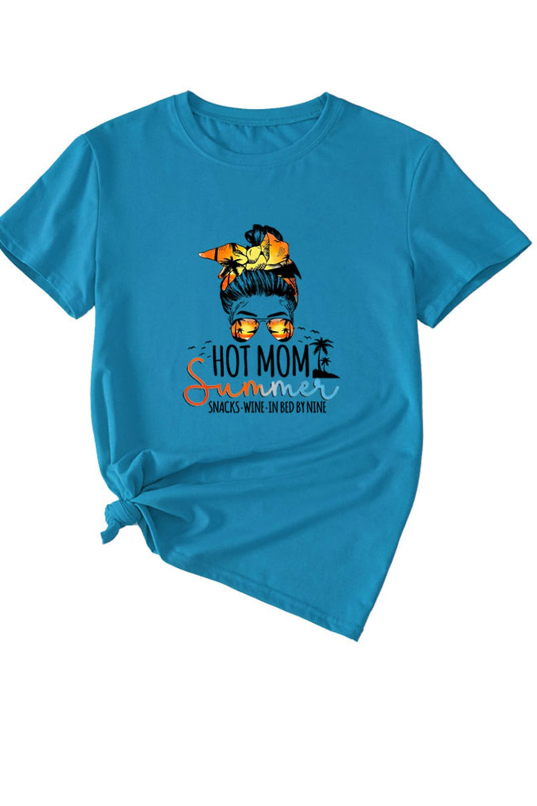 Hot Mom Summer Graphic Print T-shirt Orange · M