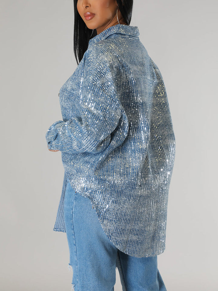 Velvet Sequin Shirt *Black / S