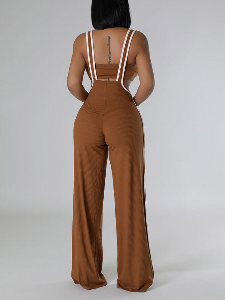 Tube Top Wide Leg Overall Set Olive Green / L