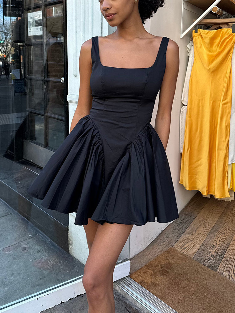 Back Bow Mini Dress Black / 2XL