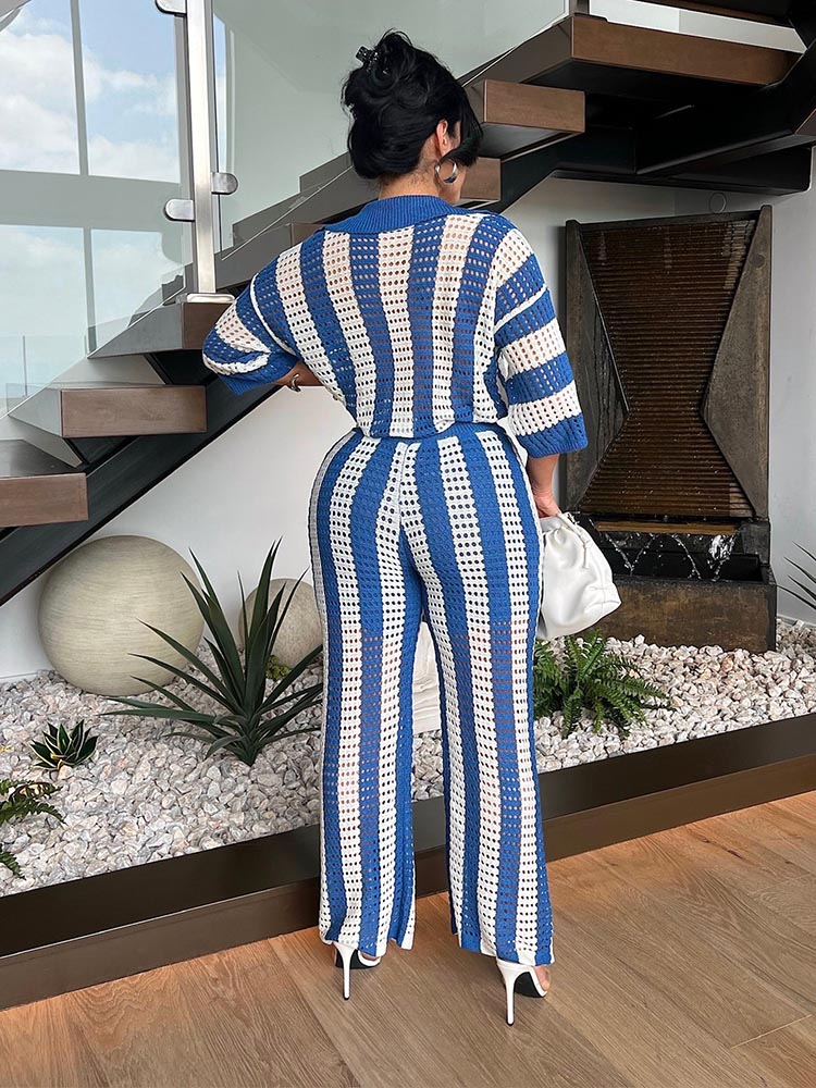 Crochet Pants Set Rose / M