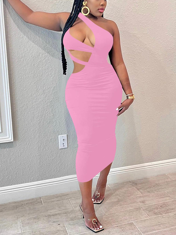 Cutout Bodycon Midi Dress White / XL