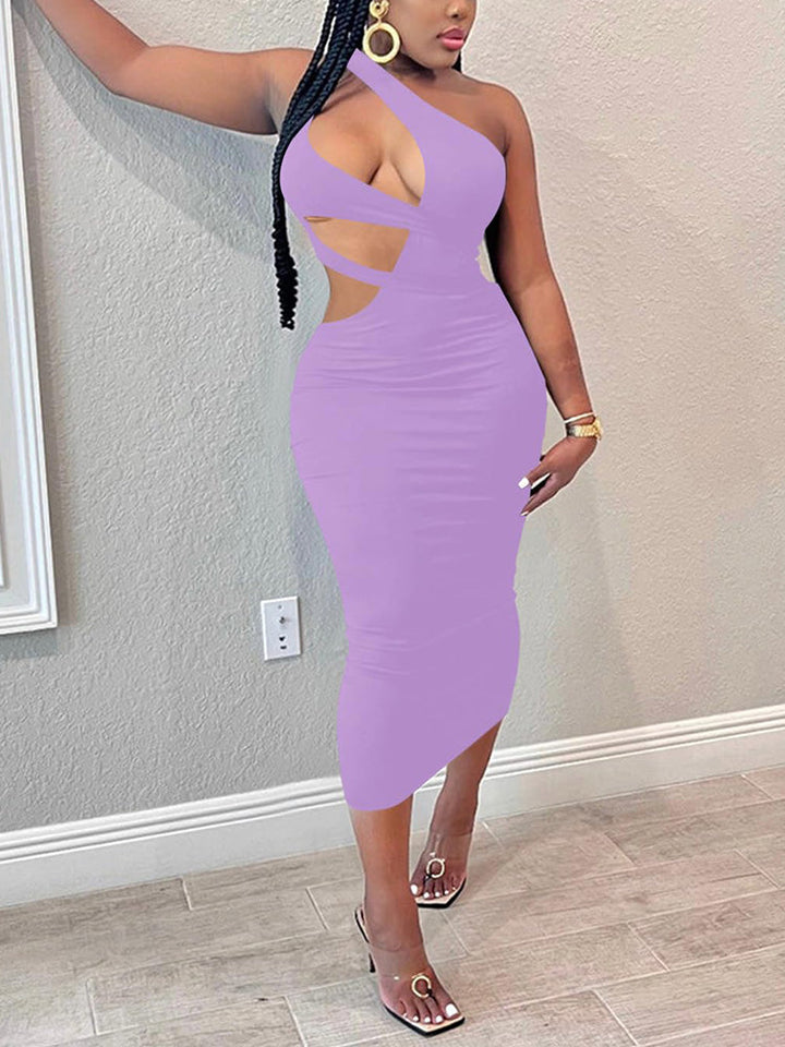 Cutout Bodycon Midi Dress Black / M