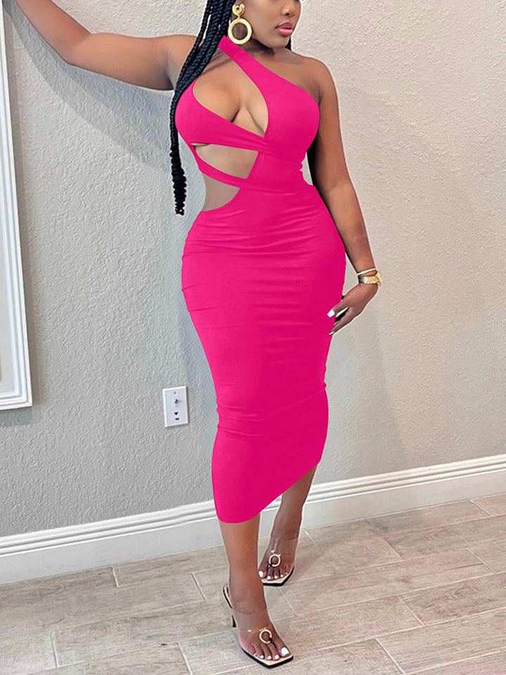 Cutout Bodycon Midi Dress Rose / S