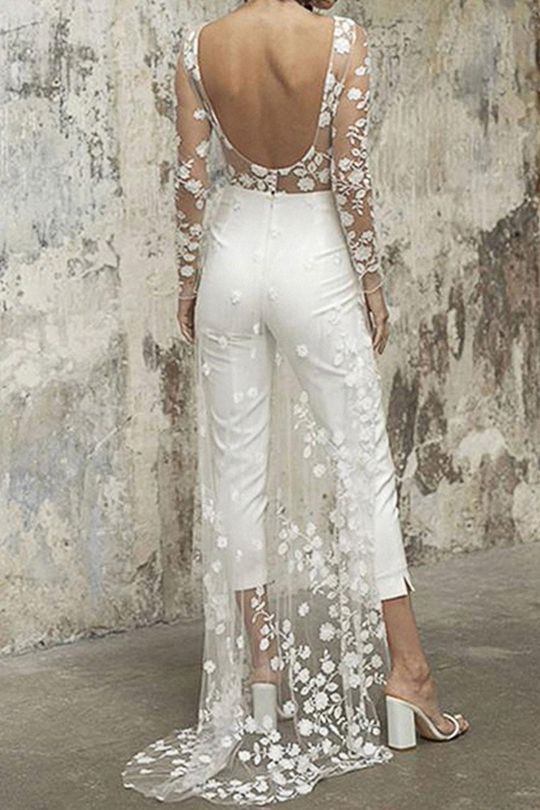 Lace Fake Two-piece Jumpsuits White · 2XL