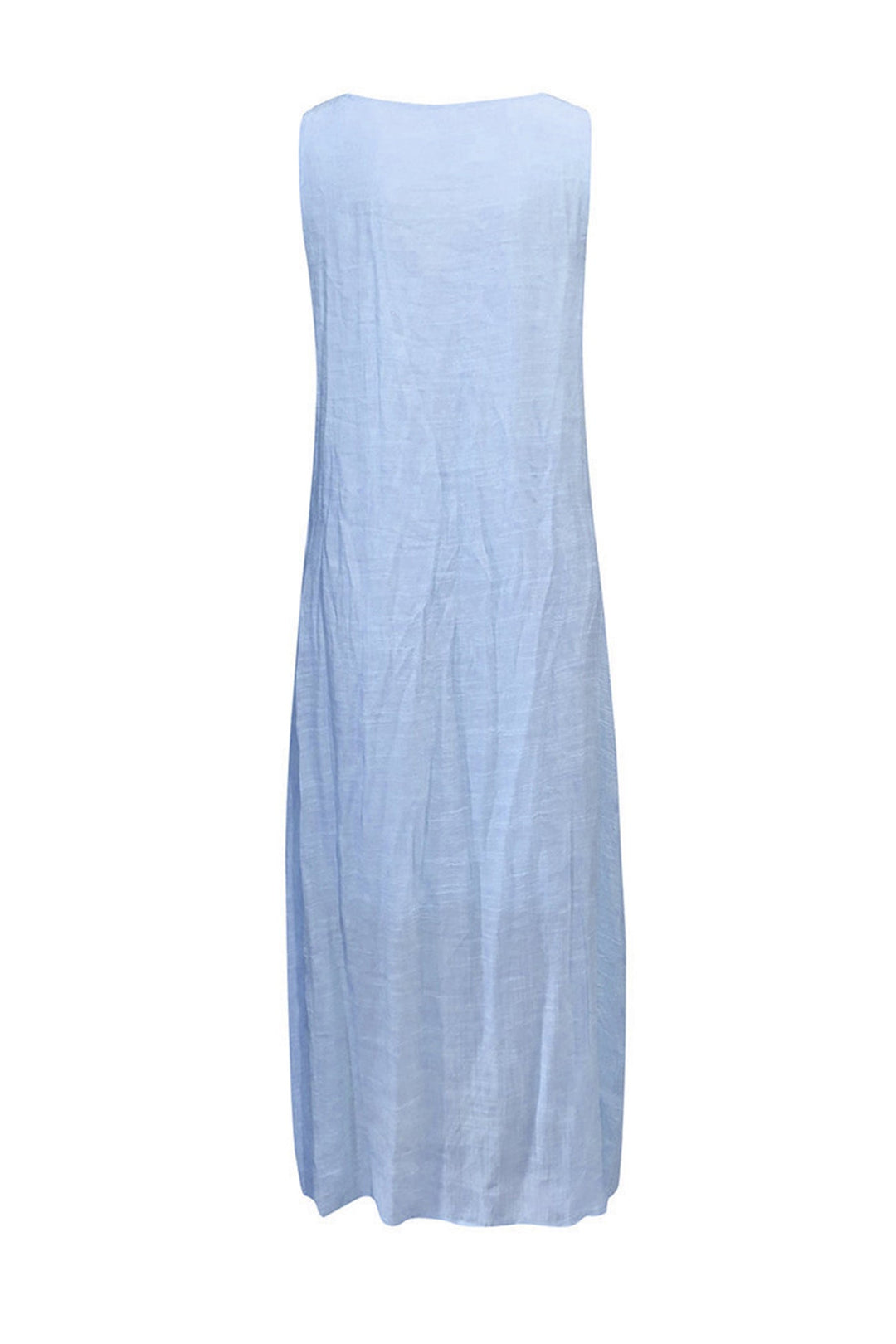 Lace V Neck Slit Tank Dress White · 4XL