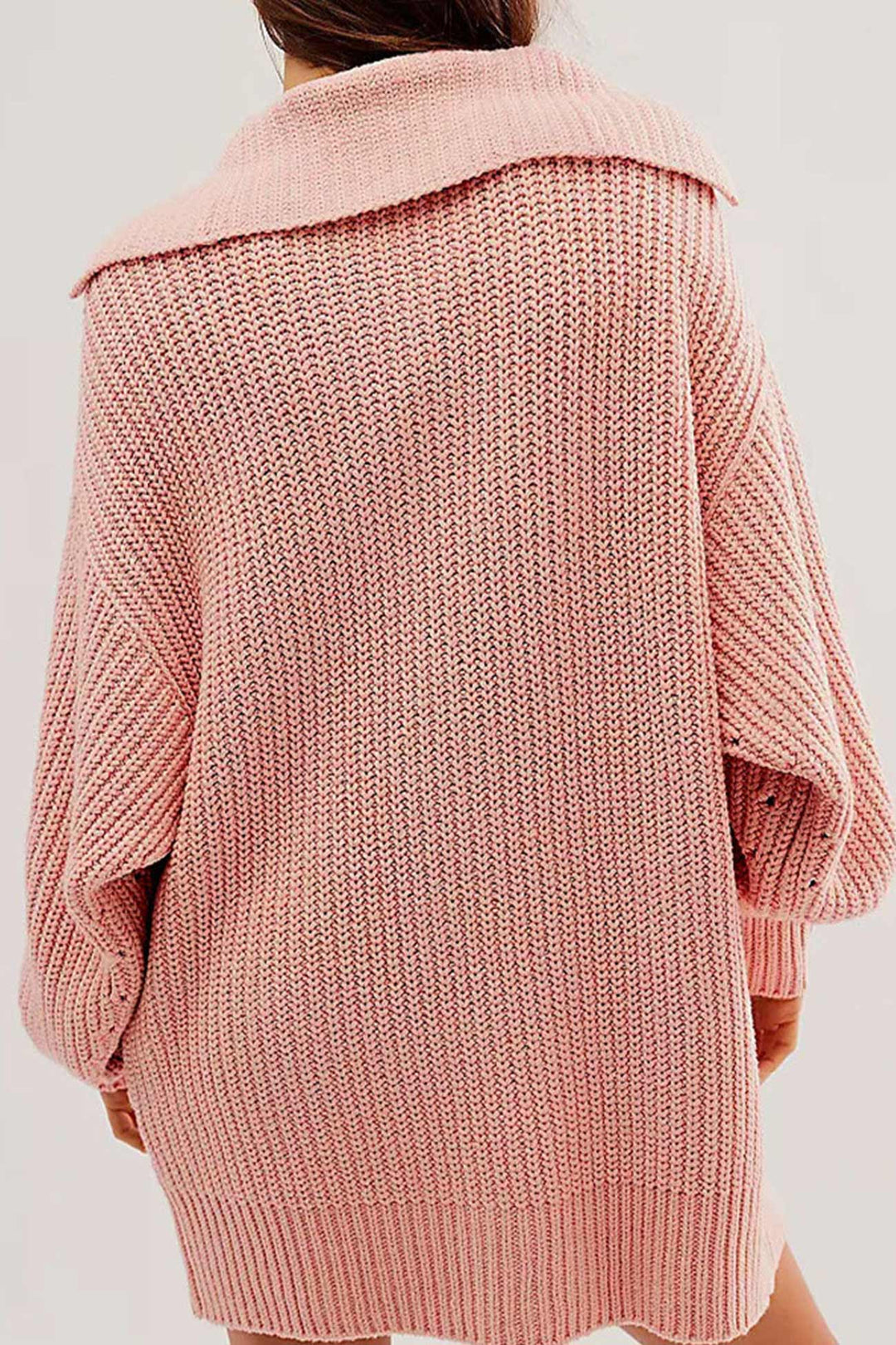 Lapel Single Buckle Mid-length Cardigan Grey · XL