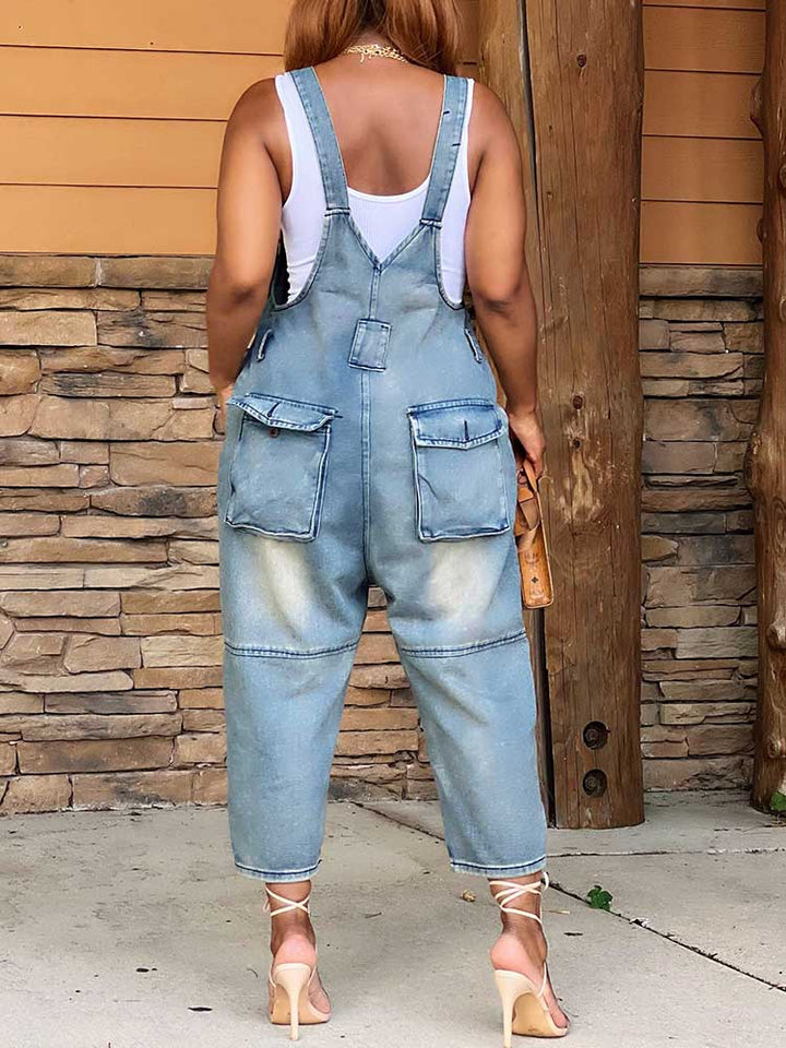 Vintage Denim Overalls Light Blue / XL