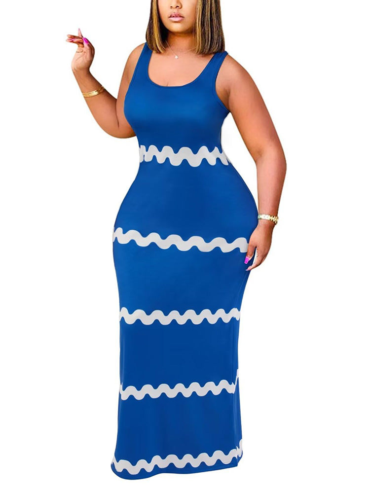 Tank Stripe Bodycon Sundress Stripe / 2XL