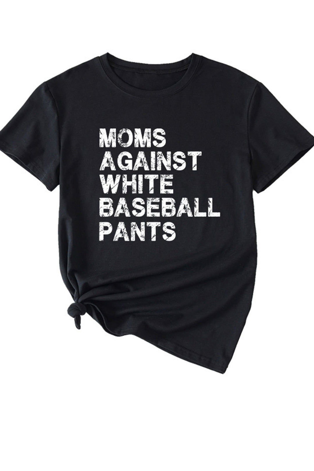 Moms Against With Baseball Pants Print T-shirt Light Grey · M