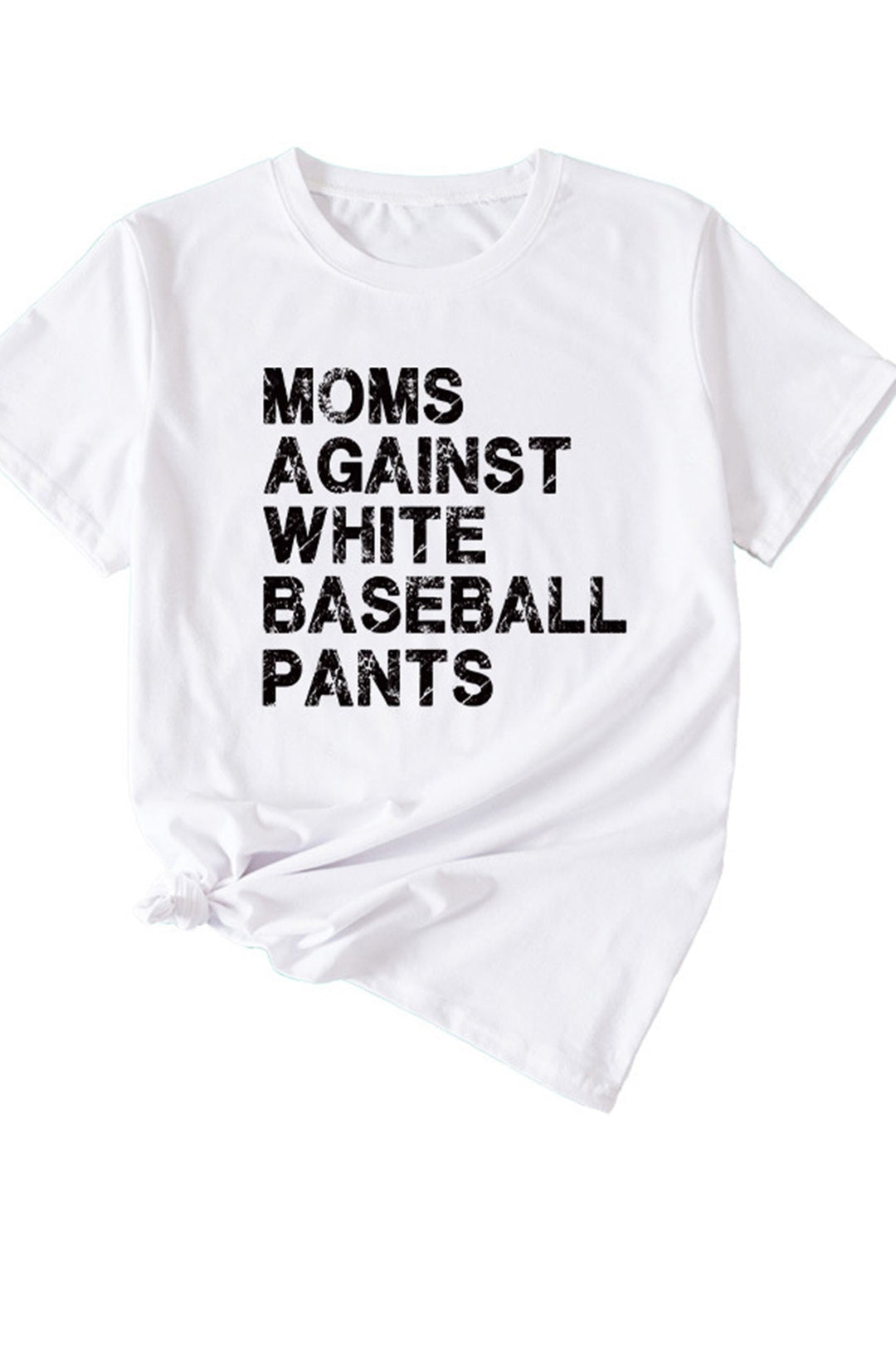 Moms Against With Baseball Pants Print T-shirt Light Grey · 2XL