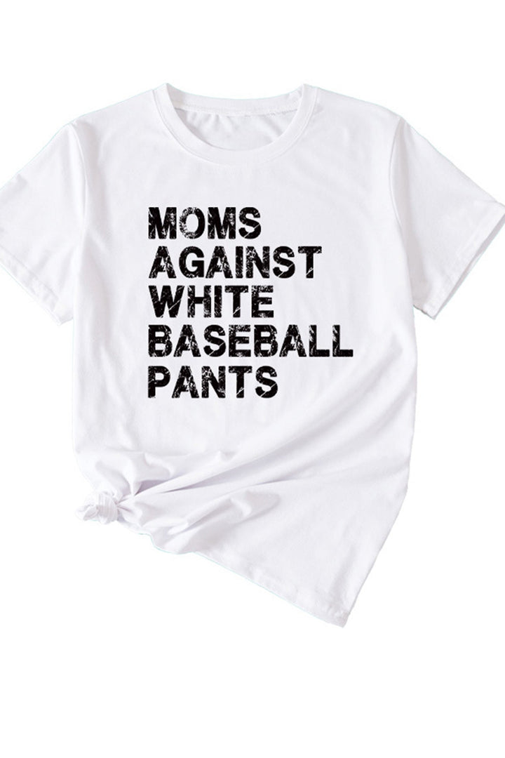 Moms Against With Baseball Pants Print T-shirt Light Grey · 2XL