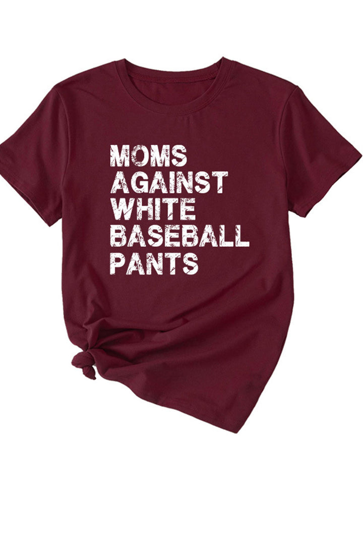 Moms Against With Baseball Pants Print T-shirt Light Grey · XL