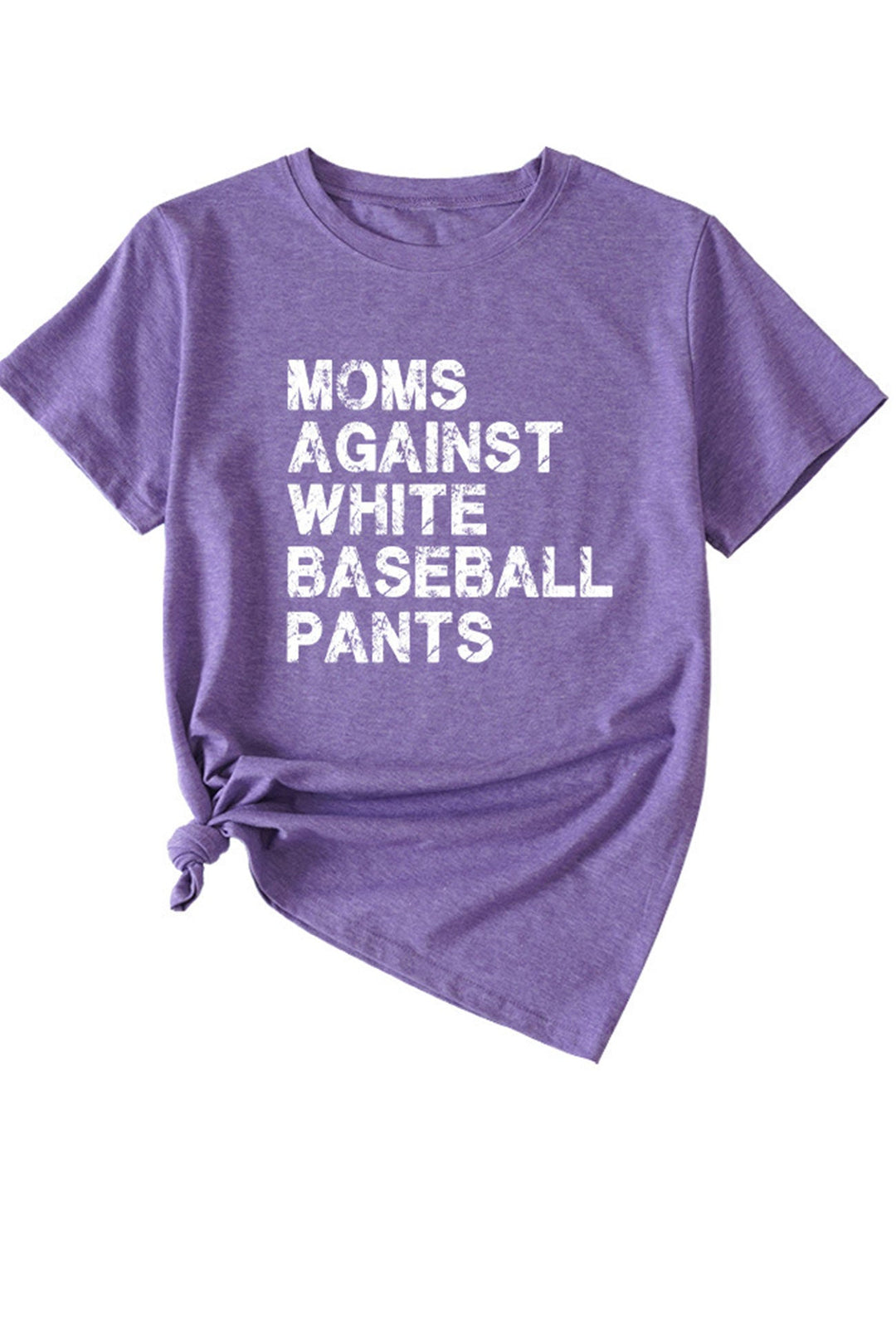 Moms Against With Baseball Pants Print T-shirt Light Grey · 3XL