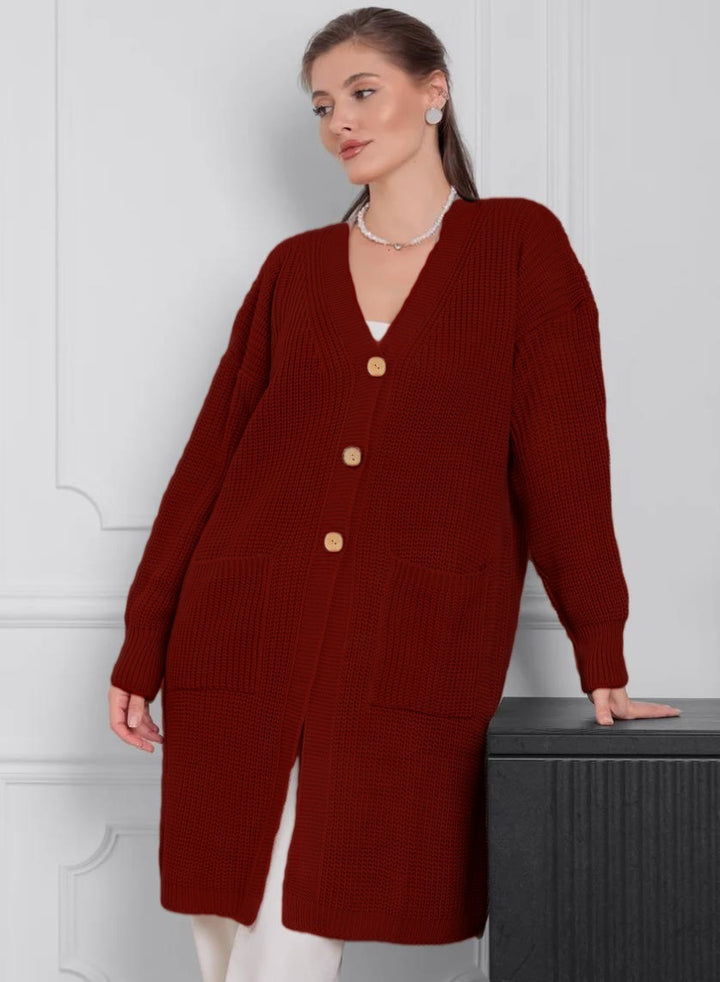Loose-fitting Knit Cardigan V-Neck