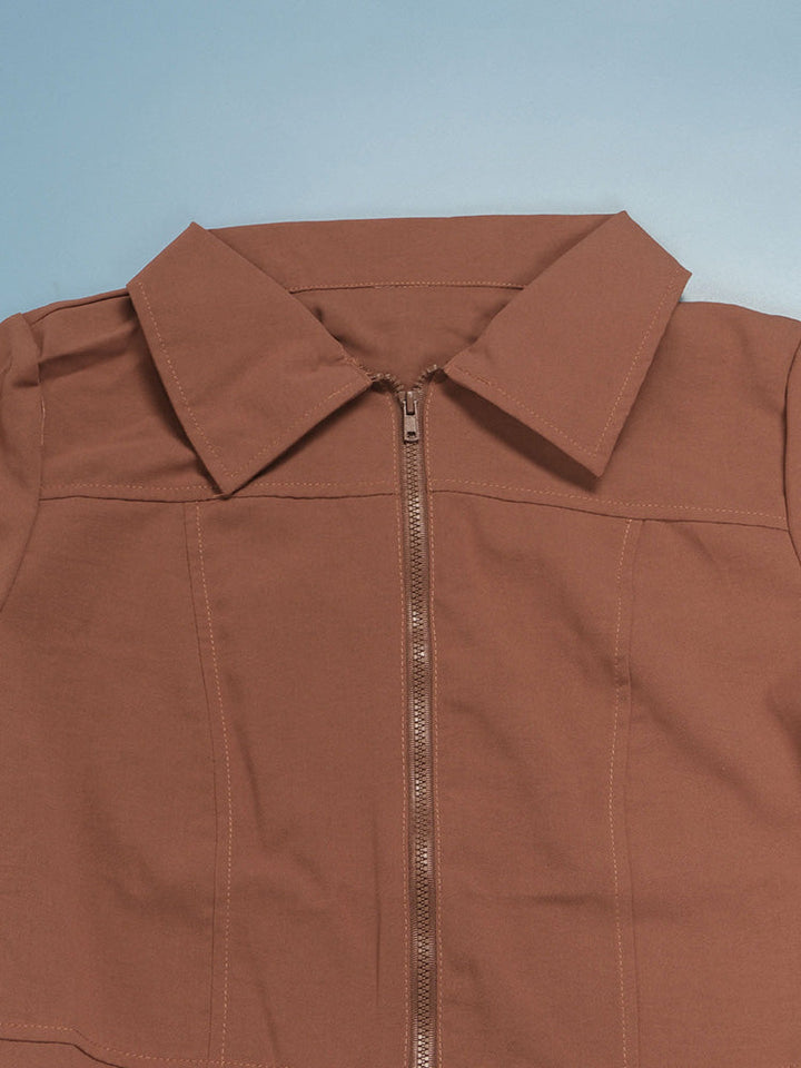 Zipper Cargo Pocket Utility Jumpsuit Green / M