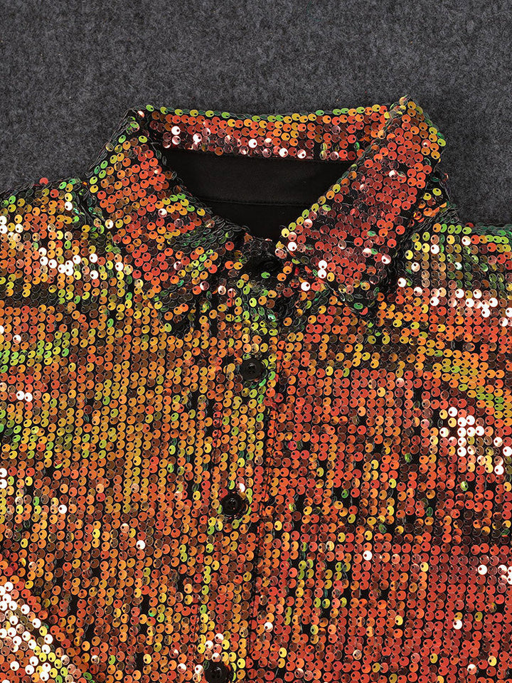 Shine Sequin Shirt Gold / XL