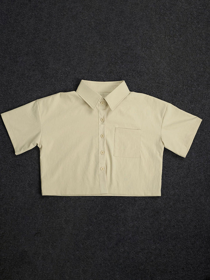 Linen Crop Top & Pants Set Apricot / XL