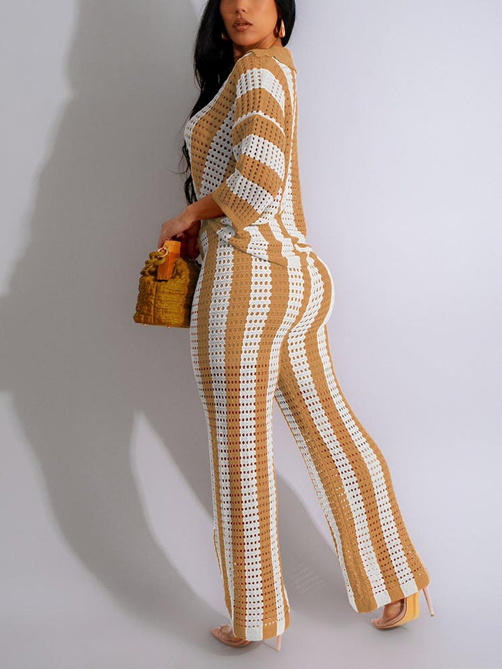 Crochet Pants Set Blue / S