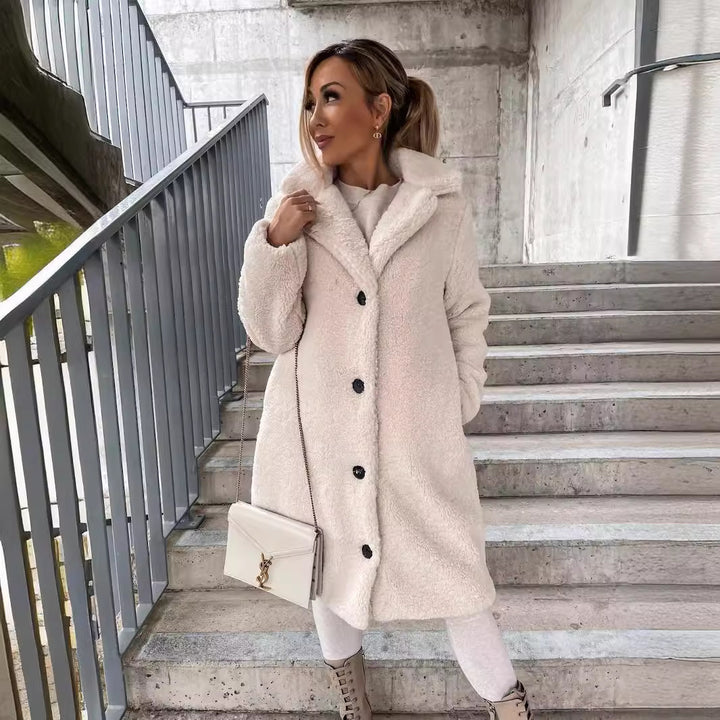 Long-Sleeved Fleece Top with Collar