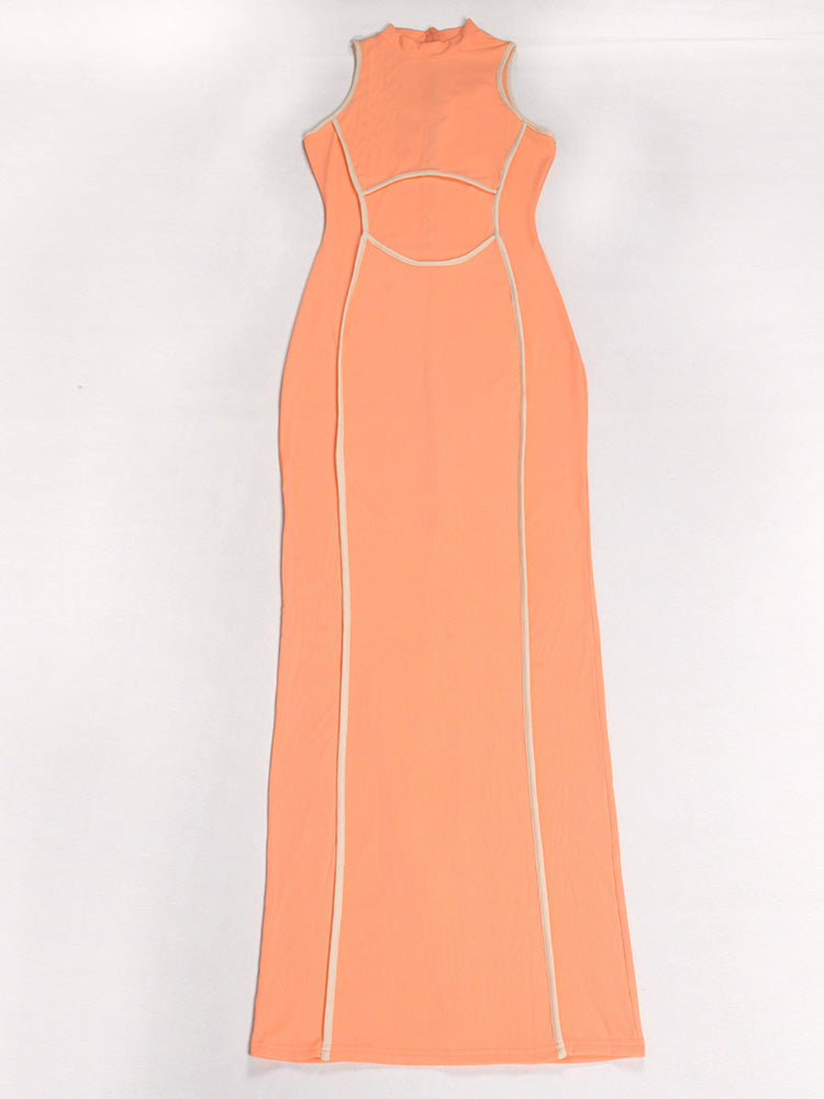 Contour Ribbed Maxi Dress Light Green / M